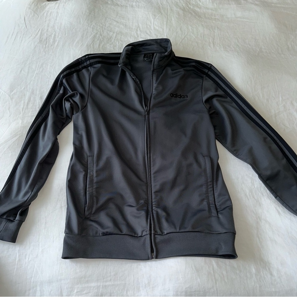 Adidas Grey Zip up track sweater in size small. - Picture 8 of 10
